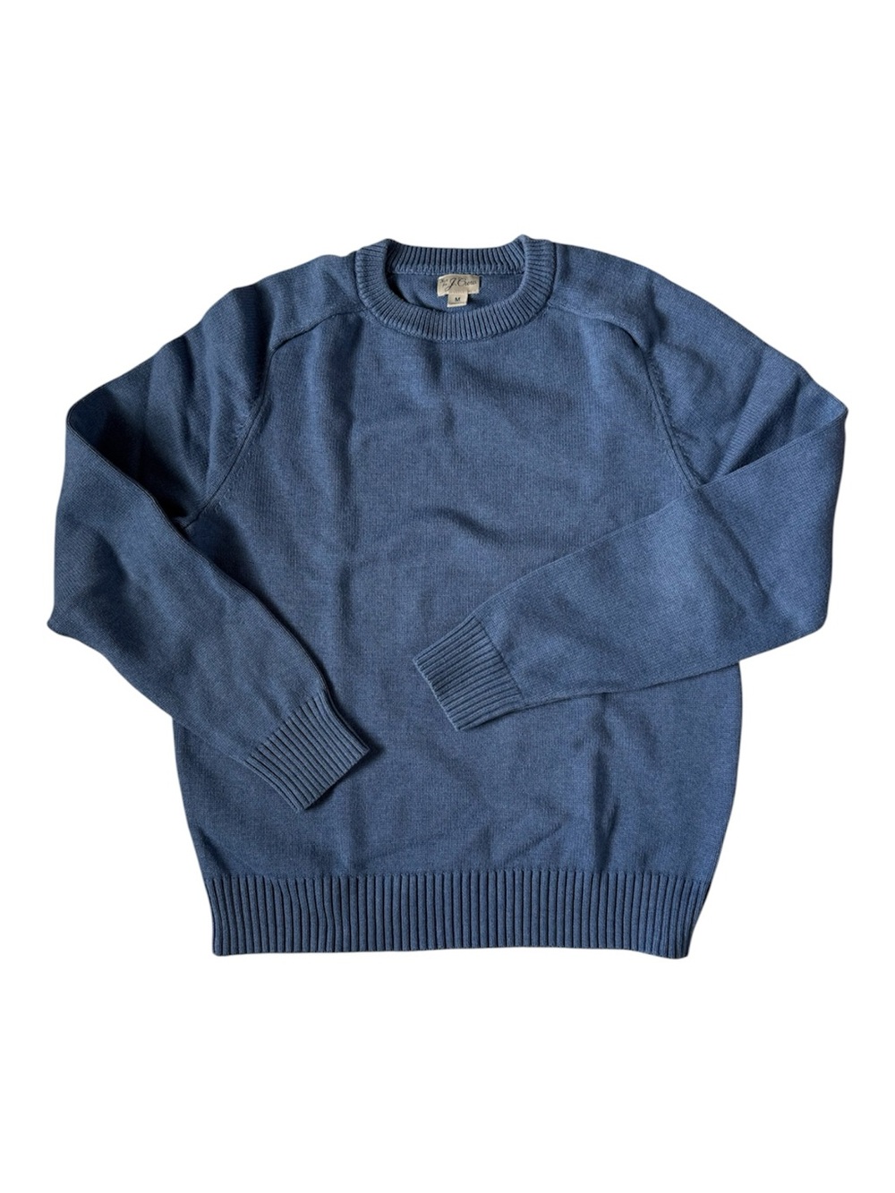 J.Crew Men’s Heavyweight 100% Cotton Crewneck Knit Sweater Blue Medium